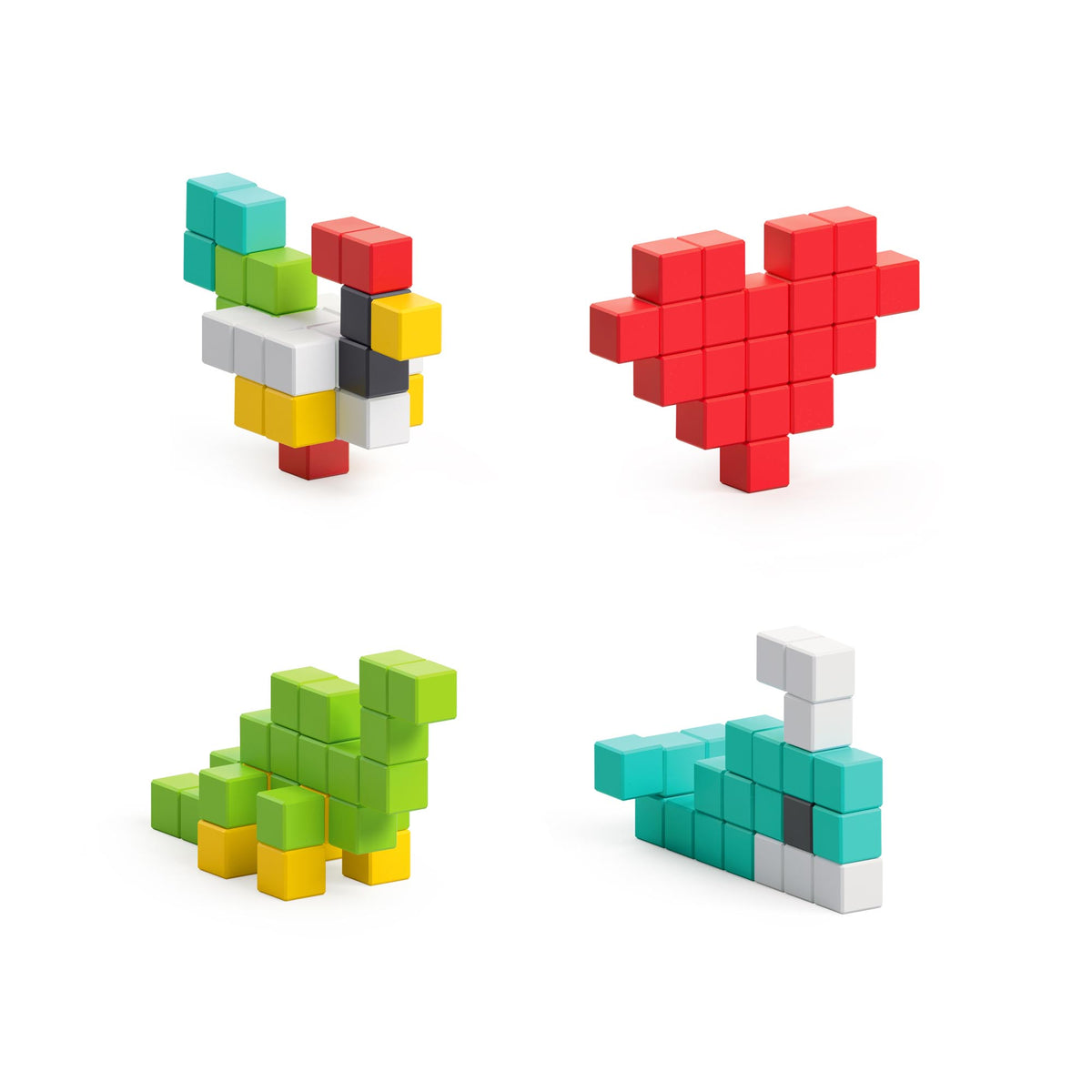 PIXIO-100 Magnetic Blocks in 6 Colors +Free App - Fog Town Toys