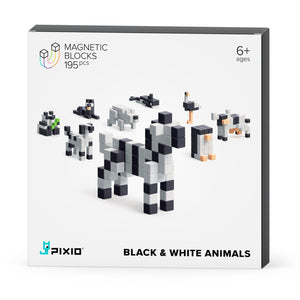 Pixio Story Series  Black & White Animals 195 magnetic blocks 4 colors 6+ ages