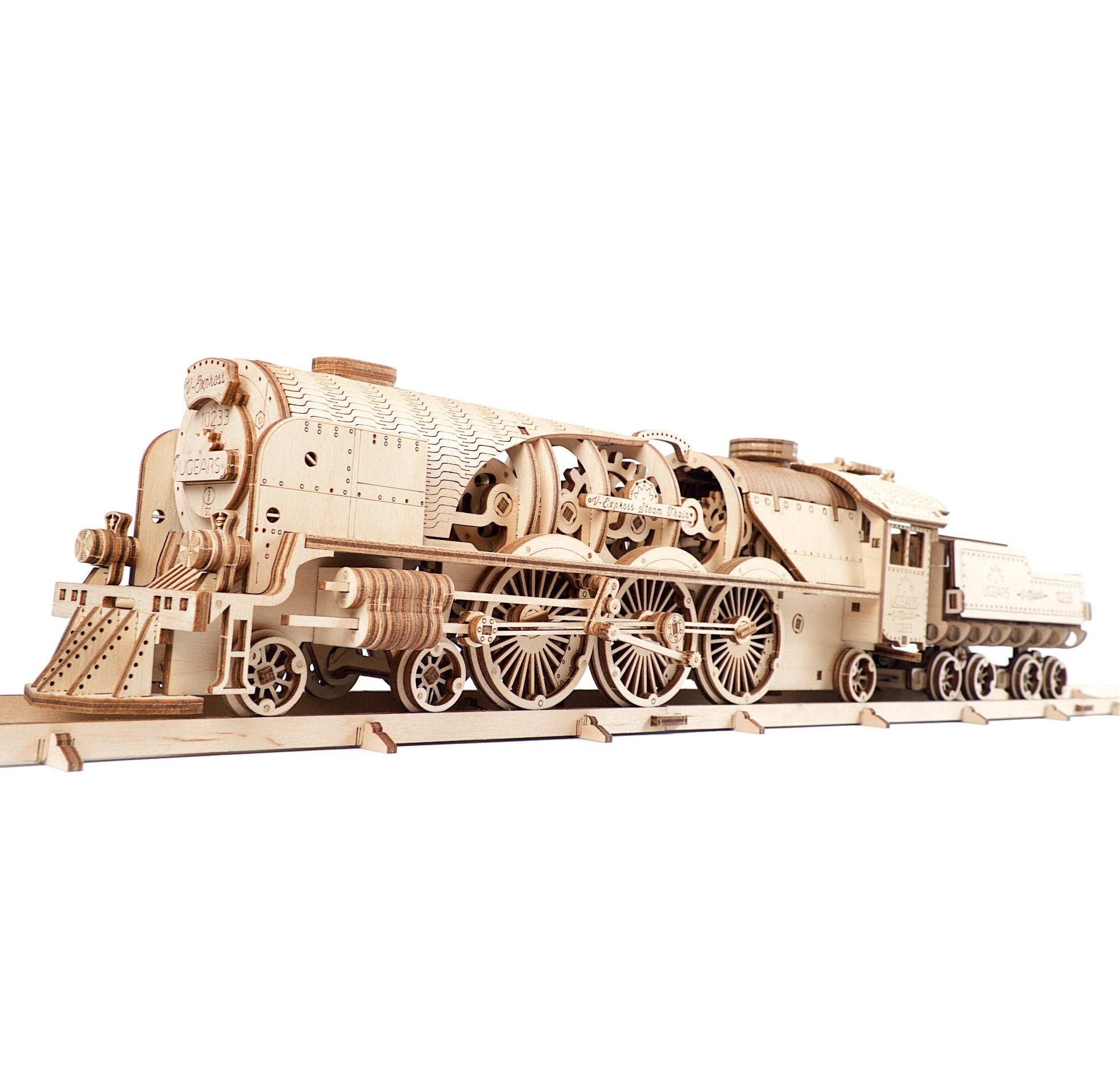 UGears V-Express Steam Train with Tender STEM Models