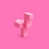 PIXIO Pink Ostrich - 13 Magnetic Blocks