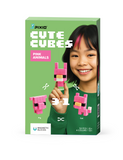 PIXIO Cute Cubes - Pink Animals Magnetic Blocks | Magnetic Building Toy & STEM Construction Set + Free App