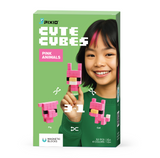 PIXIO Cute Cubes - Pink Animals Magnetic Blocks | Magnetic Building Toy & STEM Construction Set + Free App