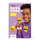 PIXIO Cute Cubes - Yellow Animals Magnetic Blocks | Magnetic Building Toy & STEM Construction Set + Free App
