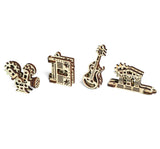 UGears U-Fidgets Creation (4 pcs) | 3D Wooden Mechanical Puzzles | STEM Building & Engineering Kits