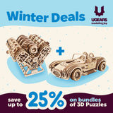 UGears V8 Engine + Drift Cobra Racing Car