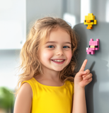 PIXIO Cute Cubes - Yellow Animals Magnetic Blocks | Magnetic Building Toy & STEM Construction Set + Free App