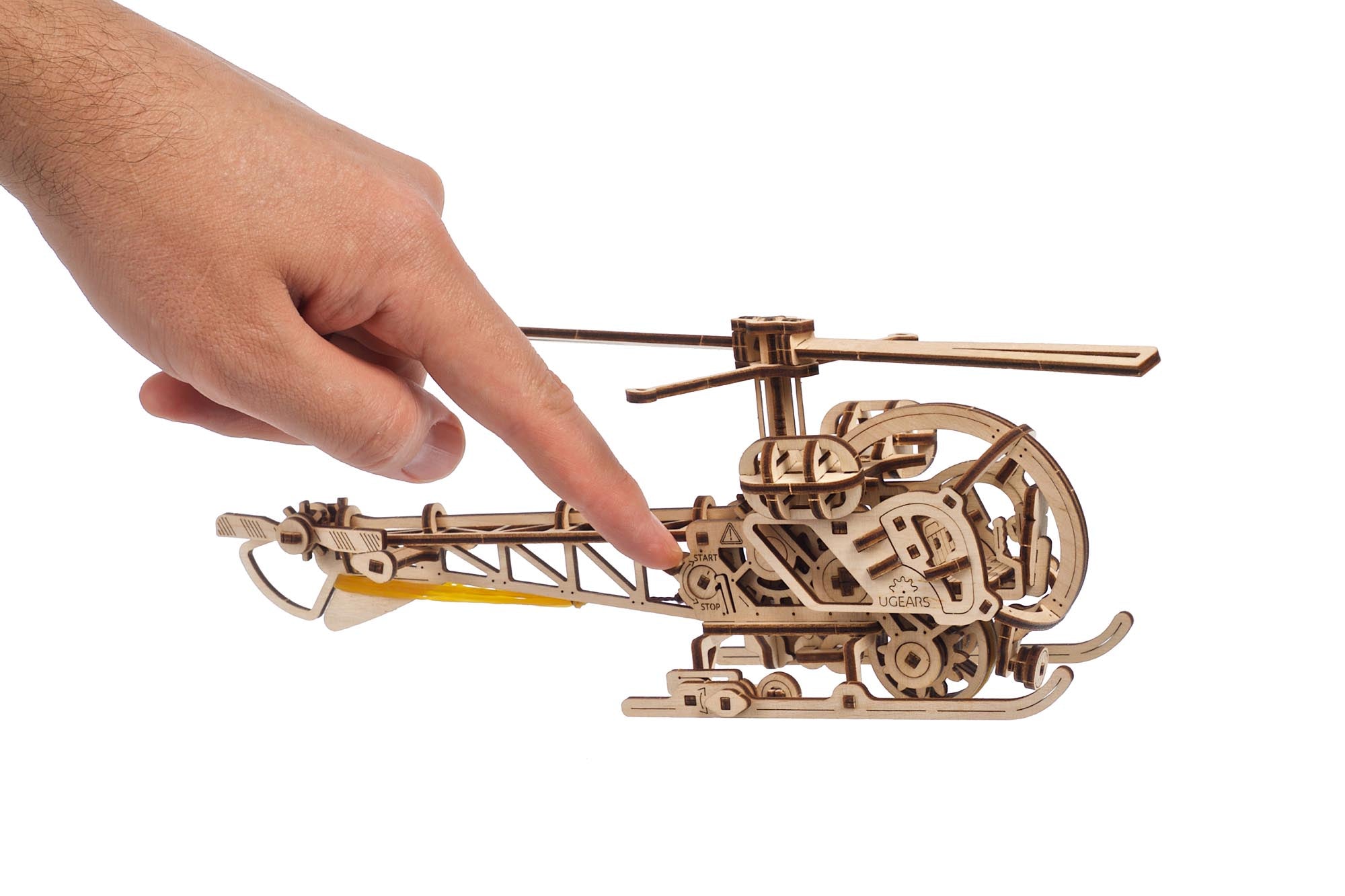 Mini Helicopter Model Mini Helicopter Wooden Mechanical Model - 3D Wooden Mechanical Puzzles ...