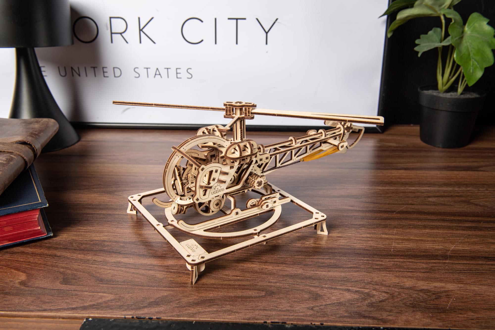 Mini Helicopter Model Mini Helicopter Wooden Mechanical Model - 3D Wooden Mechanical Puzzles ...