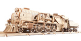 UGears Mechanical Model V-Express Steam Train Locomotive with Tender Veter