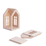 BABAI Wooden Dollhouse w Magnets Size M in Natural Finish 3+