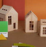 BABAI Wooden Dollhouse w Magnets Size L Natural Finish 3+