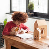 BABAI Wooden Dollhouse w Magnets Size L Natural Finish 3+