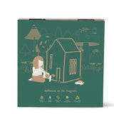 BABAI Wooden Dollhouse w Magnets Size L Natural Finish 3+