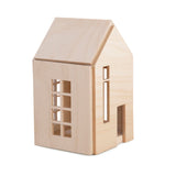 BABAI Wooden Dollhouse w Magnets Size L Natural Finish 3+