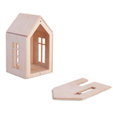 BABAI Wooden Dollhouse w Magnets Size L Natural Finish 3+
