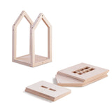 BABAI Wooden Dollhouse w Magnets Size L Natural Finish 3+