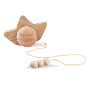 BABAI Wooden Ship in Natural Finish - Push and Pull along Toy for 2+
