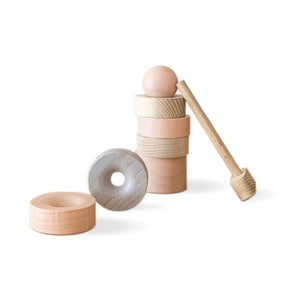 BABAI Wooden Balancing Game DARUMA in Pink Color 3+