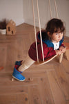 BABAI Wooden Swing with Beige Cotton Rope for 3+ Lifestyle