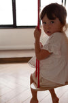 BABAI Wooden Swing with Pink Cotton Rope for 3+ Lifestyle