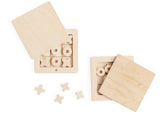 BABAI Wooden Tic-Tac-Toe Game Set in a Box on Magnets