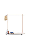 BABAI Wooden Rolling Clothes Rack in Natural Finish