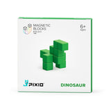 PIXIO Magnetic Blocks Color Series Animals Green Dinosaur Box