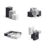 PIXIO Abstract Series NOIR 60 Magnetic Blocks in 3 colors, 6+ ages