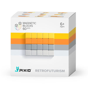 PIXIO Abstract Series RETROFUTURISM 60 Magnetic Blocks in 4 colors, 6+ ages