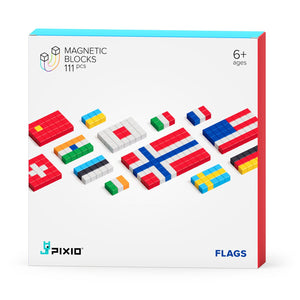 Pixio Story Series Flags 111 magnetic blocks 11 colors 6+ ages