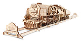 UGears Mechanical Model V-Express Steam Train Locomotive with Tender Veter