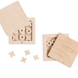 BABAI Wooden Tic-Tac-Toe Game Set in a Box on Magnets Double